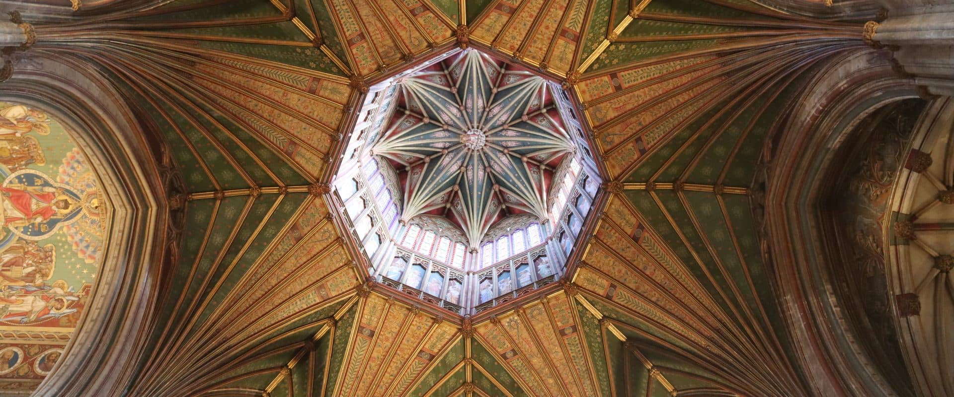 Ely Cathedral, known as the Ship of the Fens, rising above the flat Cambridgeshire landscape
