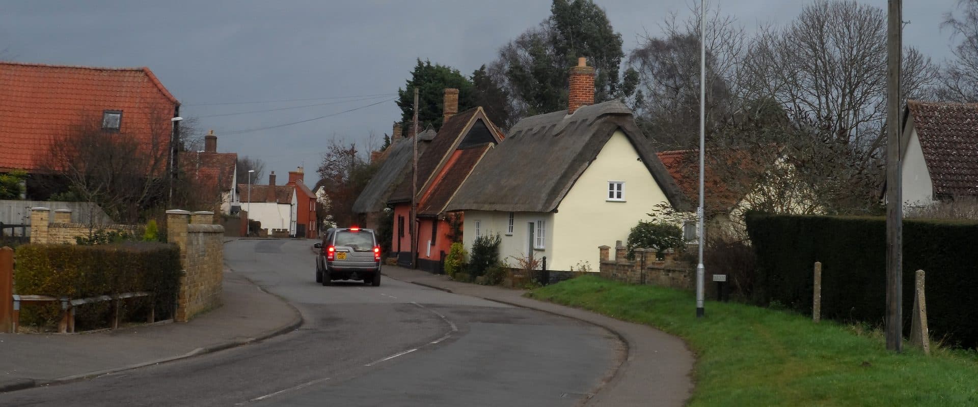 Church End, a historic street in the village of Gamlingay, South Cambridgeshire