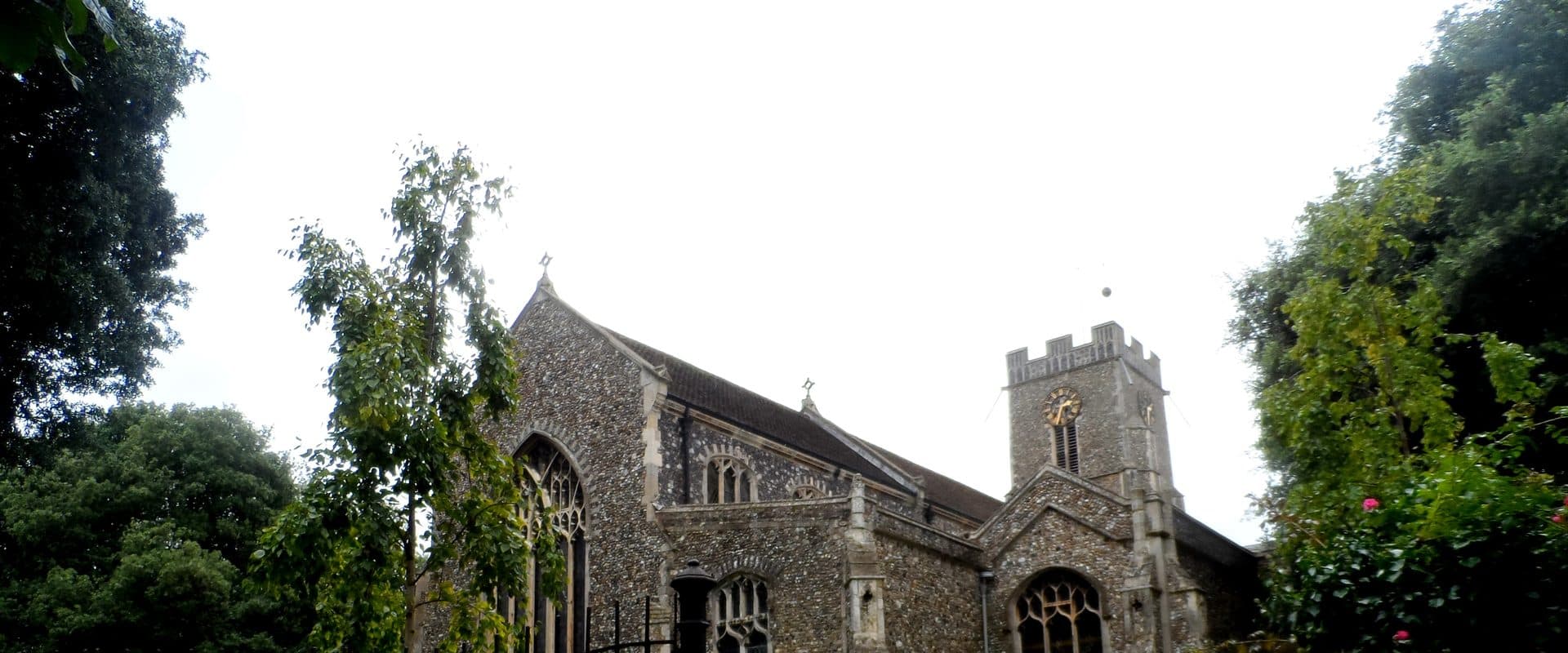 St Mary the Virgin, Halesworth's parish church behind the Market Place