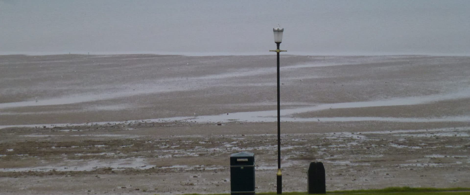 Hunstanton's seafront and beach on an overcast winter day