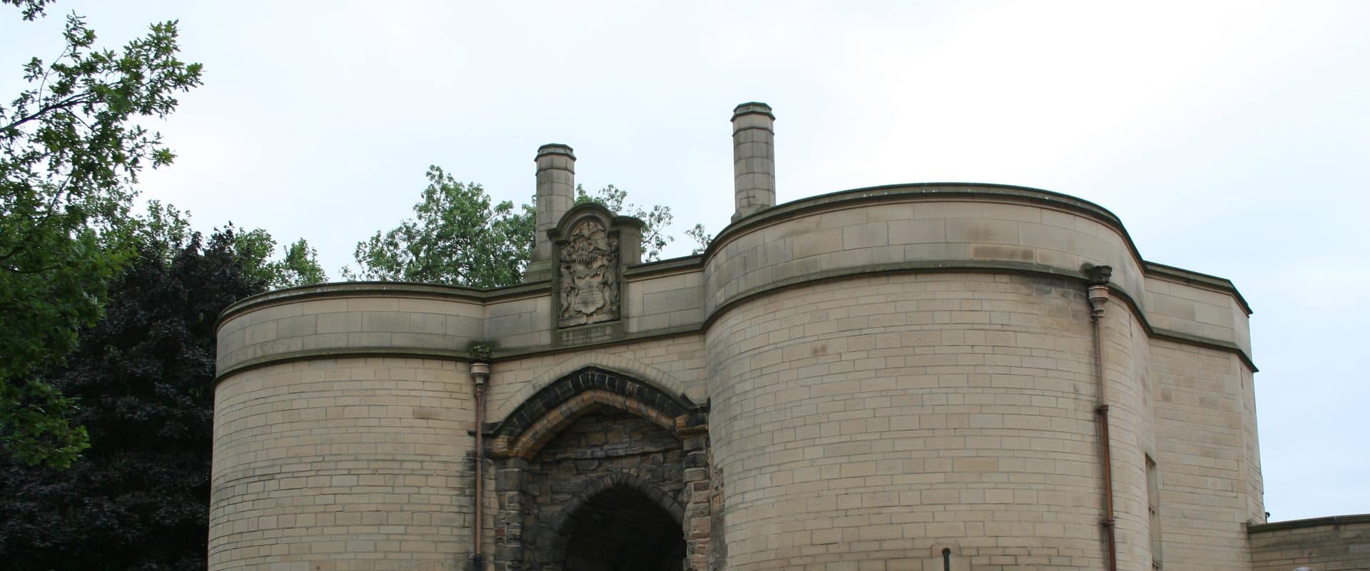 The gatehouse and outer bridge at Nottingham Castle