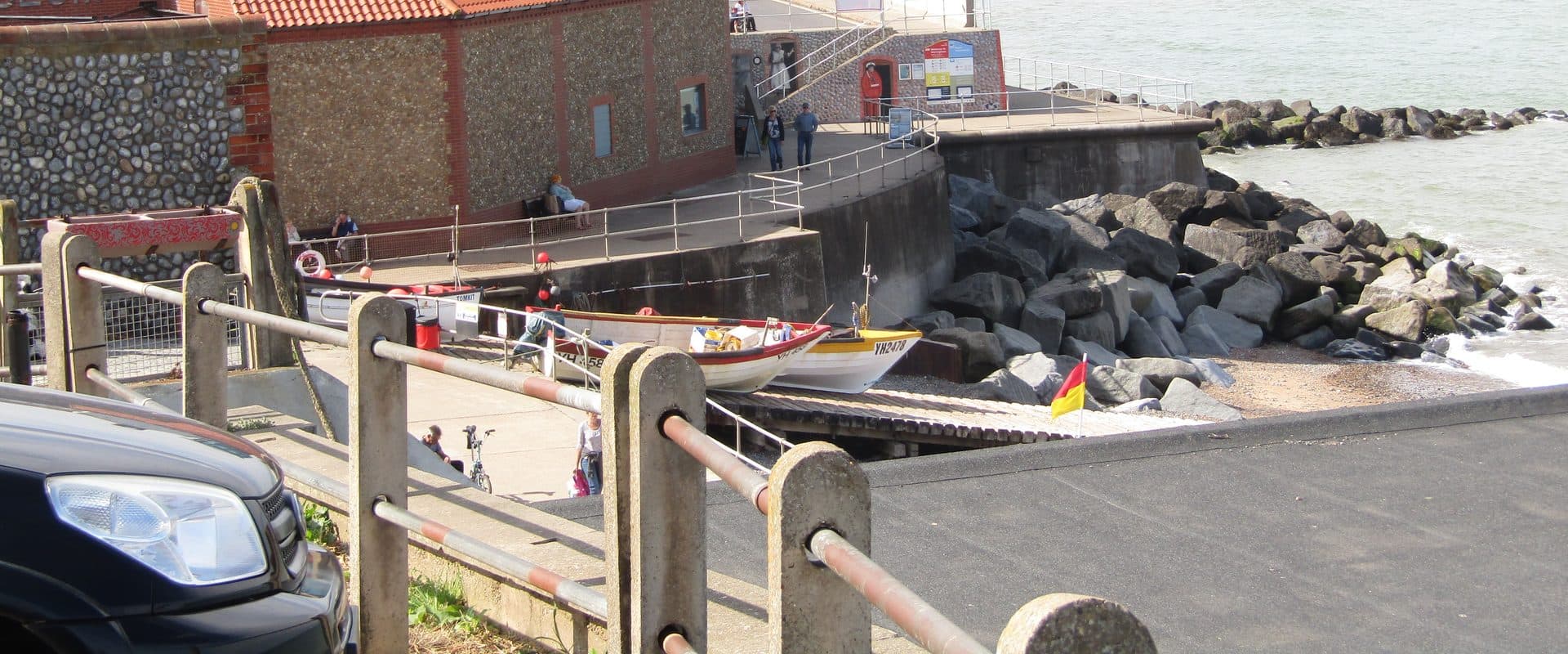 The promenade above Sheringham beach, looking toward the Mo museum