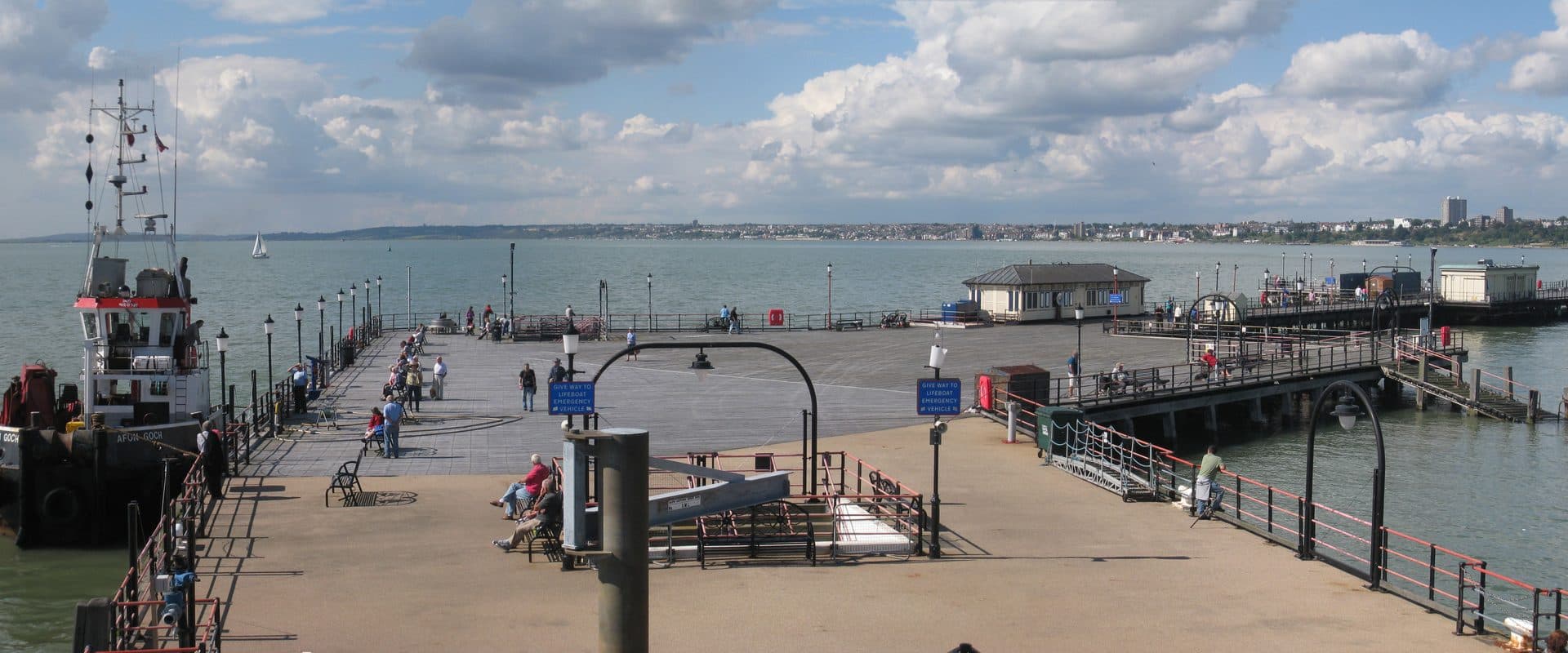 The end of Southend Pier, the world's longest pleasure pier, stretching out into the Thames Estuary