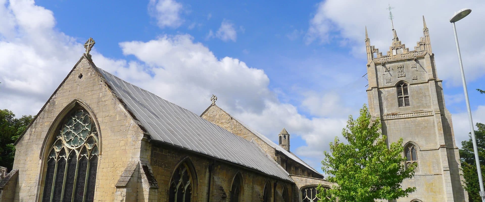 The twin-naved Grade I listed Church of St Peter and St Paul in Wisbech town centre, Cambridgeshire